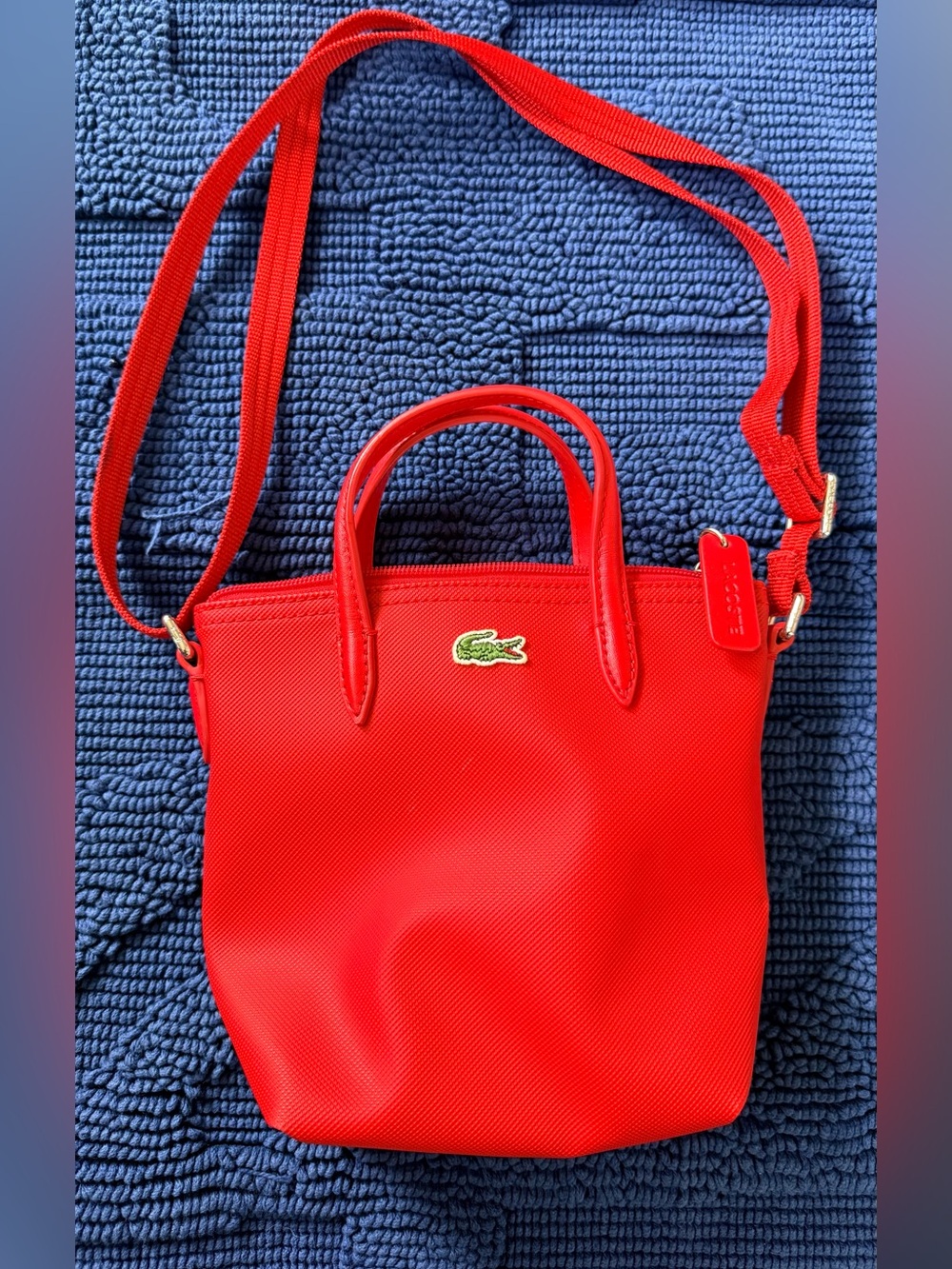 Lacoste Bright Red Crossbody Mini Tote Bag